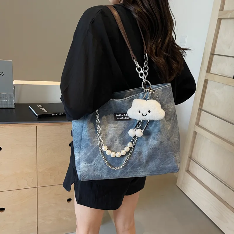 Bansusu PU Shoulder Bag Regular Women's Blue/Dark Tea-3
