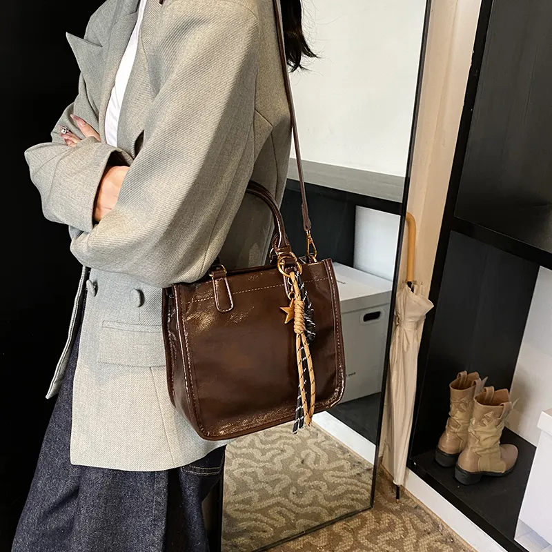 Bansusu PU Handbag Shoulder Bag Crossbody Bag Regular Women's Coffee/Brown/Red/Black-1