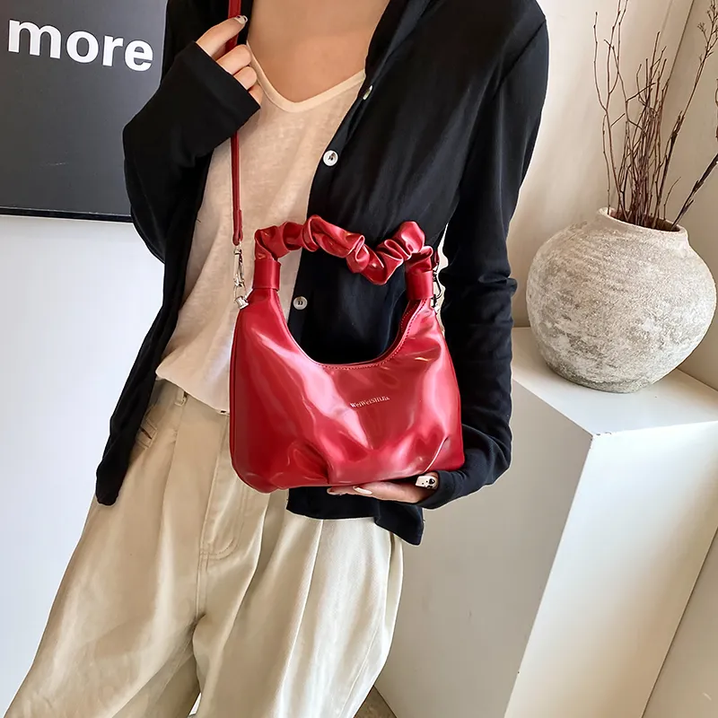 BRINCH PU Crossbody Handbag Women's Black/Red/Blue/White-3