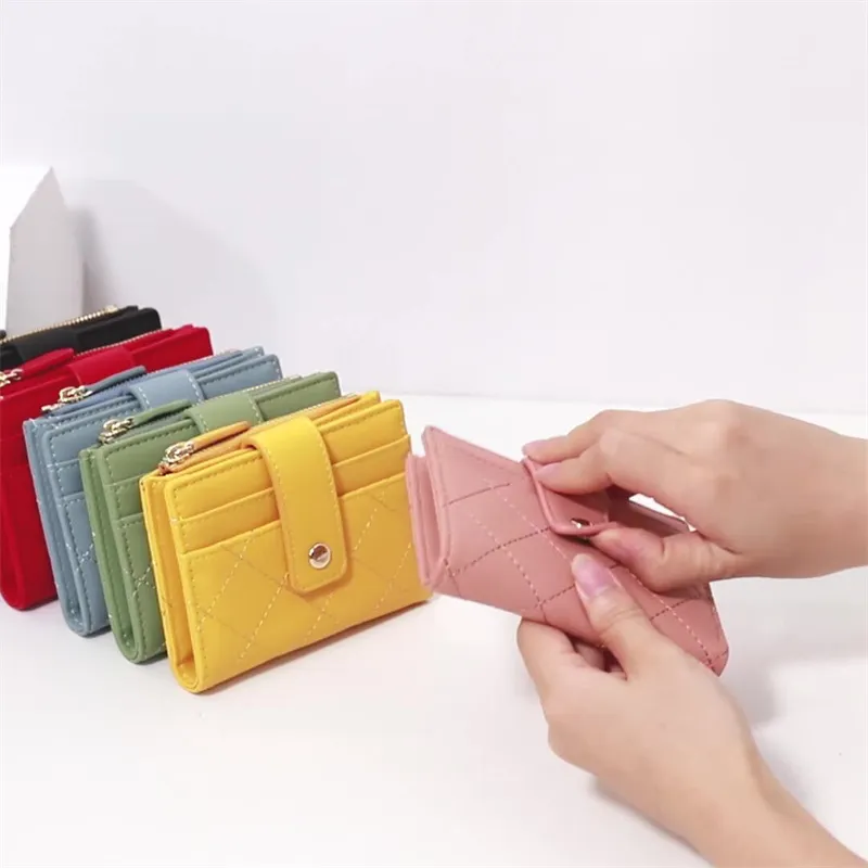 BRINCH PU Coin Purse Money Clip Wallet Card Holder Regular Women's Pink/Yellow/Blue-7