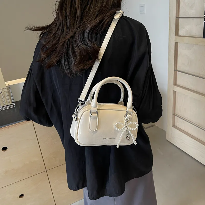 Bansusu Pu Shoulder Bag Crossbody Bag Regular Women's Ecru/Silver/Burgundy/Black-4