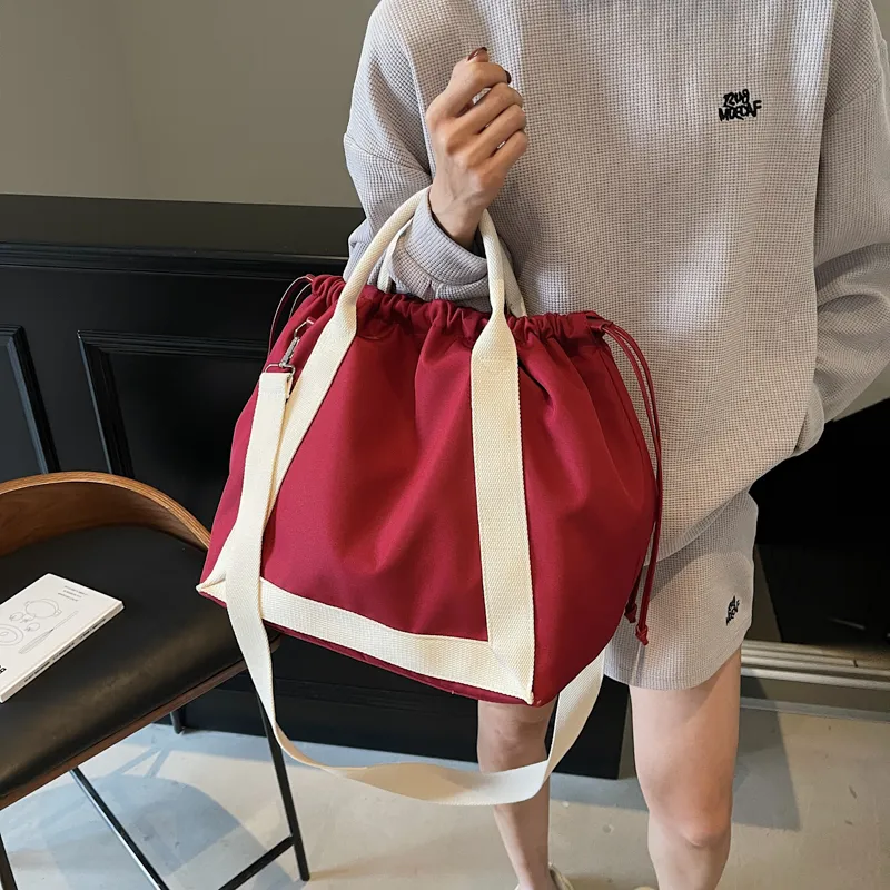 BRINCH Nylon Shoulder Bag Crossbody Bag Handbag Regular Women's Pink/Burgundy/Coffee/Black-7