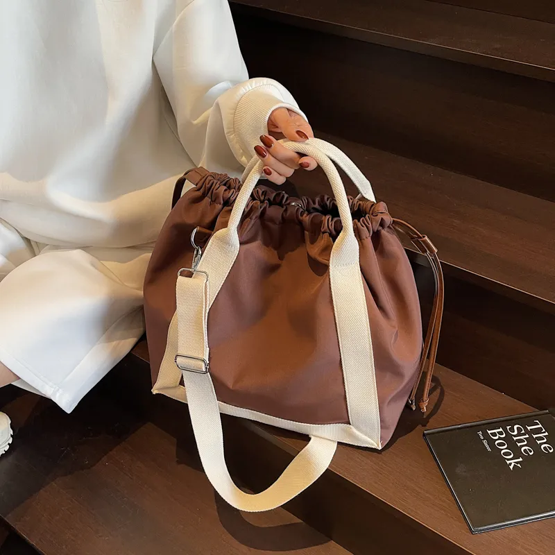 BRINCH Nylon Shoulder Bag Crossbody Bag Handbag Regular Women's Pink/Burgundy/Coffee/Black-11