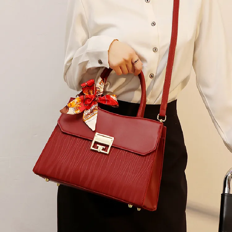 BRINCH Leather Shoulder Bag, Crossbody Bag, Handbag Women's Red/Blue-1