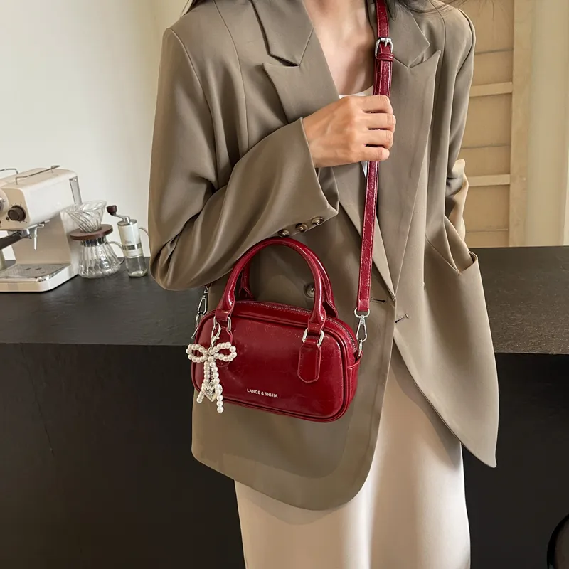 Bansusu Pu Shoulder Bag Crossbody Bag Regular Women's Ecru/Silver/Burgundy/Black-11