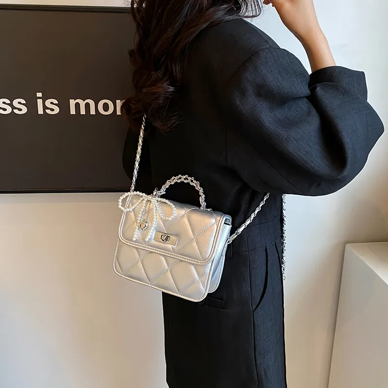 Bansusu PU Shoulder Bag, Crossbody Bag, Handbag Women's Pink/Silver/White/Black-9