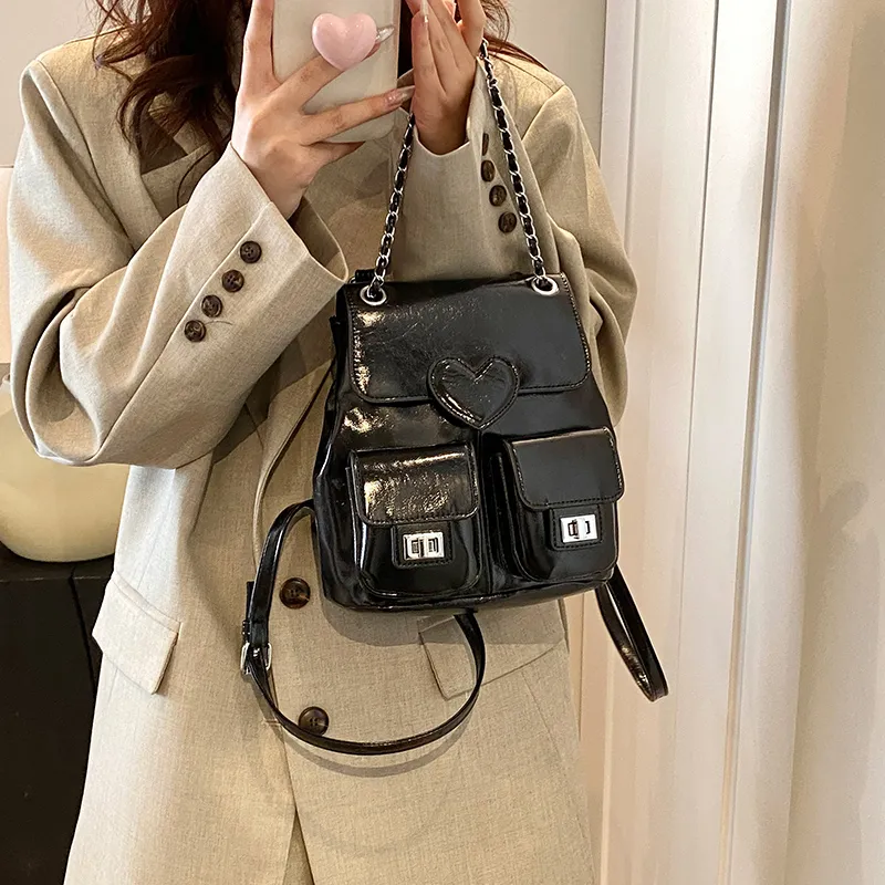 Bansusu PU Backpack Regular Women's Pearl Silver/Pearl White/Black-11