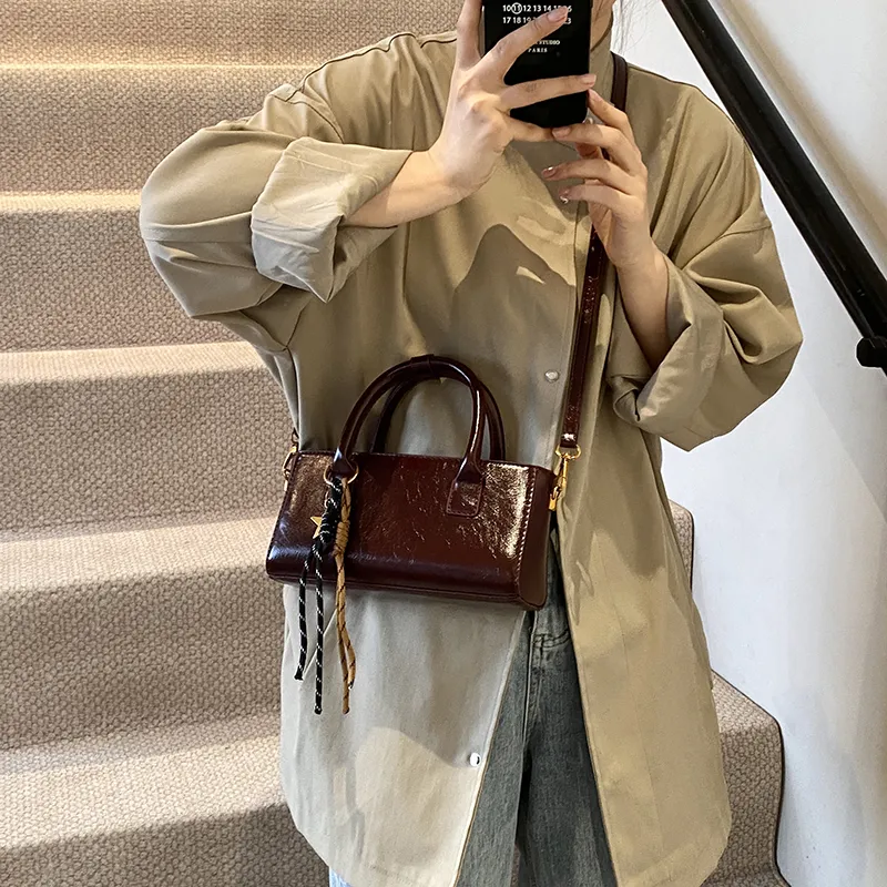 BRINCH PU Crossbody Handbags Regular Women's Brown/Burgundy/Black/Coffee-5