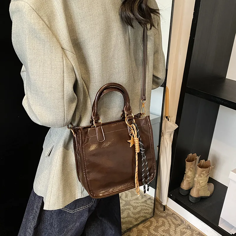 Bansusu PU Handbag Shoulder Bag Crossbody Bag Regular Women's Coffee/Brown/Red/Black-3