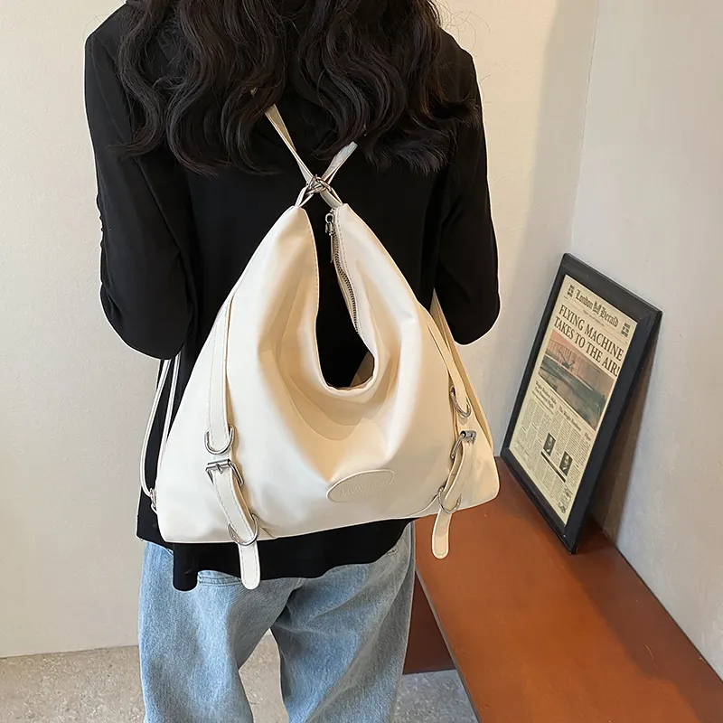 Bansusu Pu Double Shoulder Handbag, Shoulder Bag Women's White/Blue/Black/Silver-3