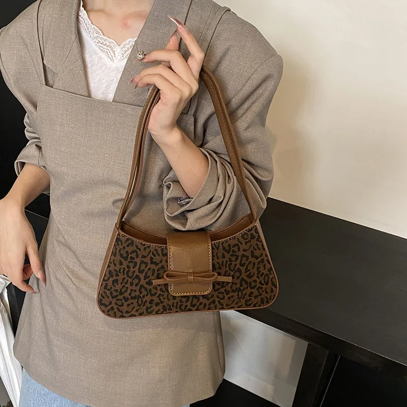 Bansusu PU & Matte Shoulder Bag Women's Black Leopard Print/Brown Leopard Print-6