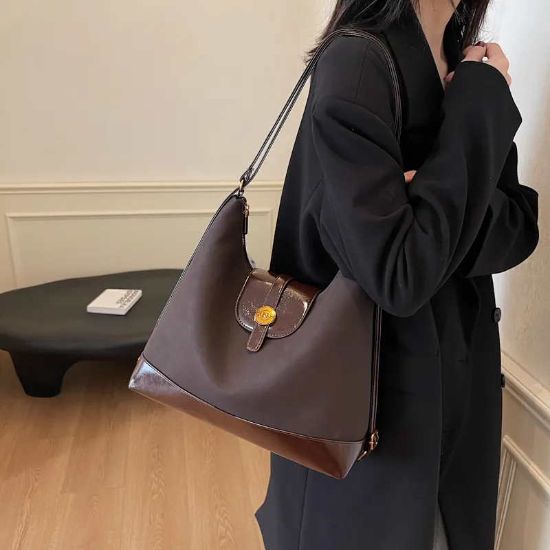 BRINCH PU Backpack On The Shoulder Women's Black/Khaki/Coffee-9