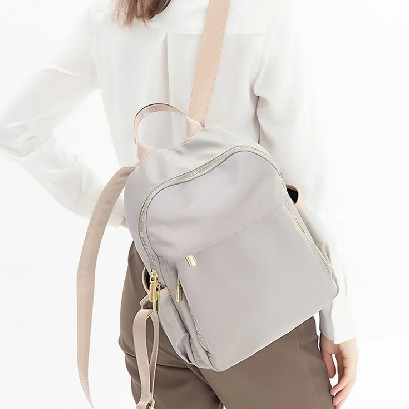 BRINCH Oxford Backpack Regular Women's Apricot & Brown/Apricot Gray/Dark Gray/Versatile Black-6