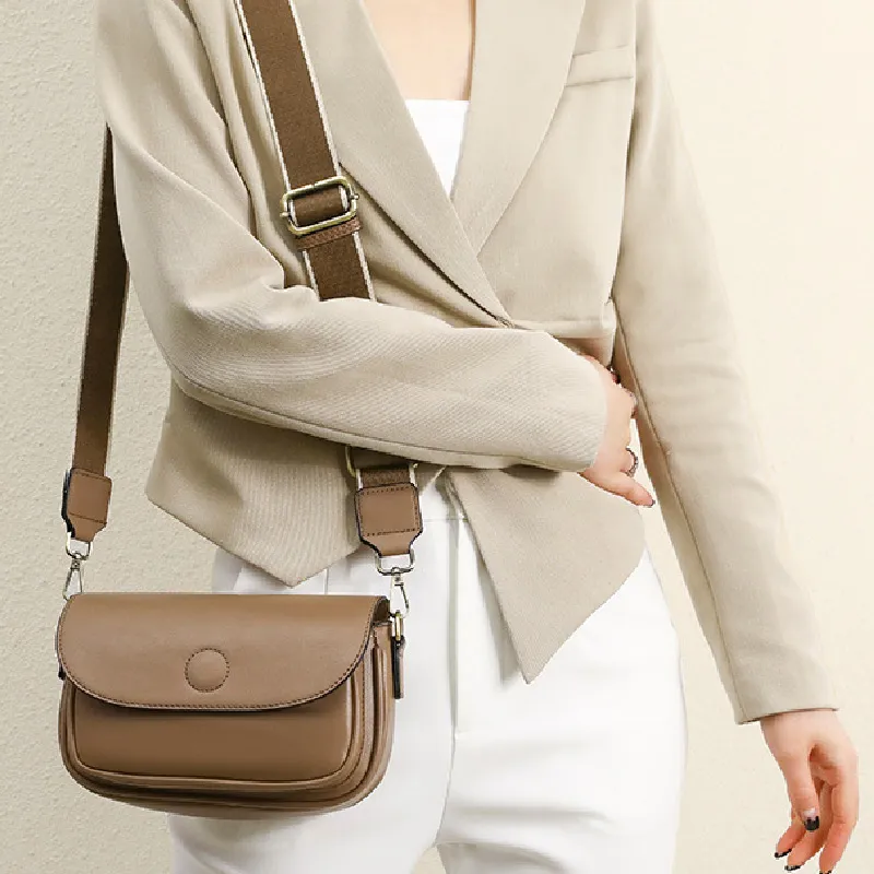 BRINCH Pu Shoulder Bag Unisex Black/Brown/Khaki-2