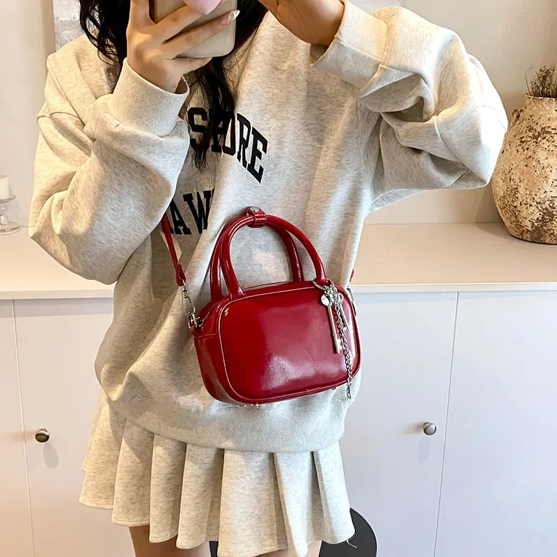 Bansusu PU Handbag, Shoulder Bag, Crossbody Bag Regular Women's Pearl White/Silver/Black/Red-15