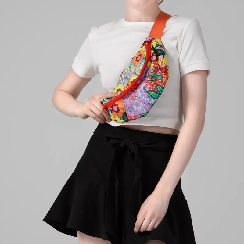 Loqi Pomme Chan Collaboration Recyclable Polyester Fanny Pack Unisex Thai Floral/Wild Forest-1