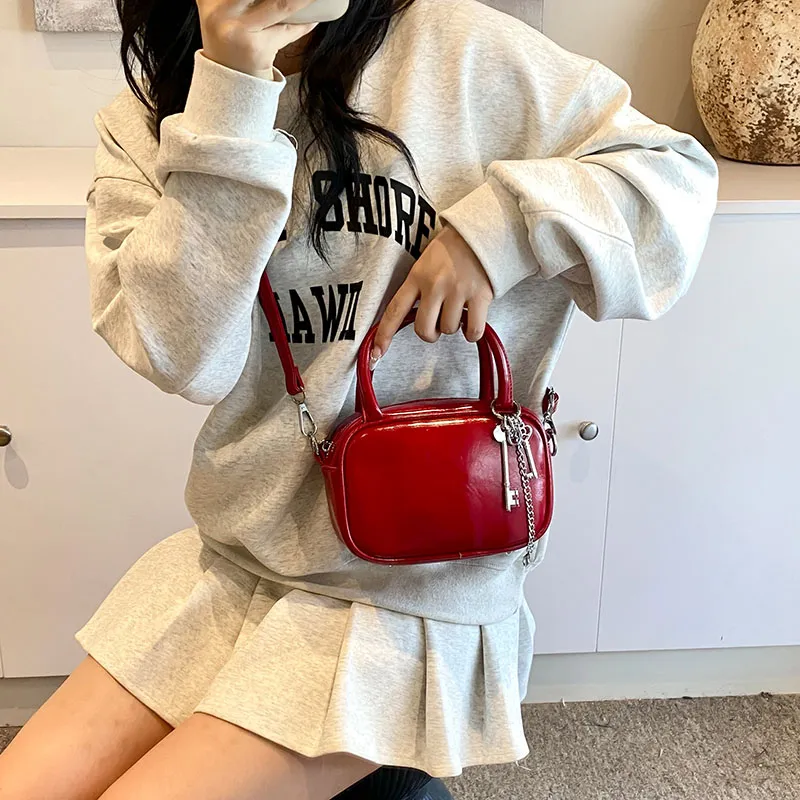 Bansusu PU Handbag, Shoulder Bag, Crossbody Bag Regular Women's Pearl White/Silver/Black/Red-16