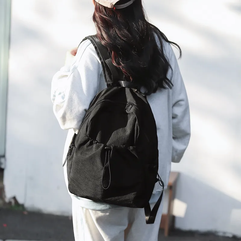 BRINCH Nylon Backpack Women's White/Pink/Khaki/Black-2