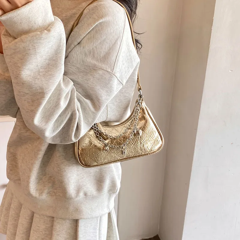Bansusu PU Shoulder Bag Regular Women's Dazzling Color/Black/Gold/Silver-17