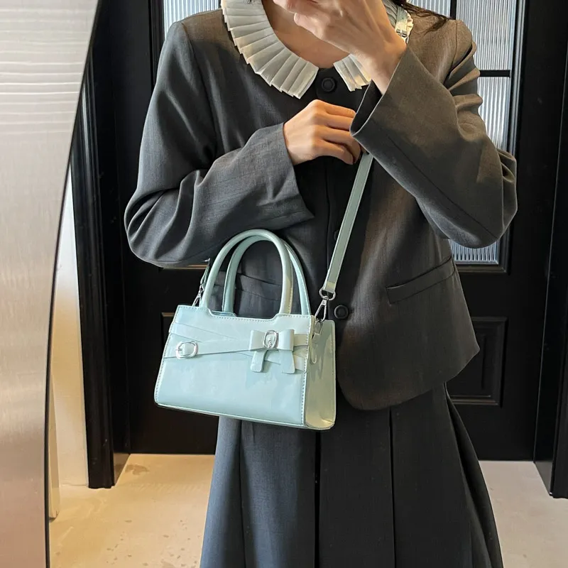 BRINCH PU Shoulder Bag Crossbody Bag Handbag Women's Ecru/Blue/Pink/Black-5