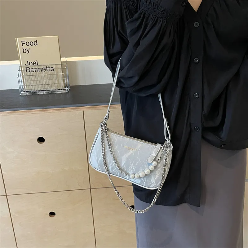 Bansusu PU Portable Crossbody Bag, Shoulder Bag Women's Pink/Silver/Ecru/Black-3