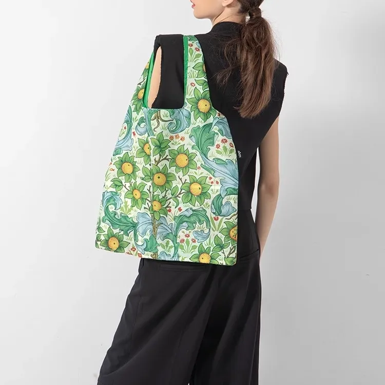 Loqi William Morris Collaboration Recyclable Polyester Shoulder Bag Regular Women's Orchard/Strawberry Thief/Windflower-3