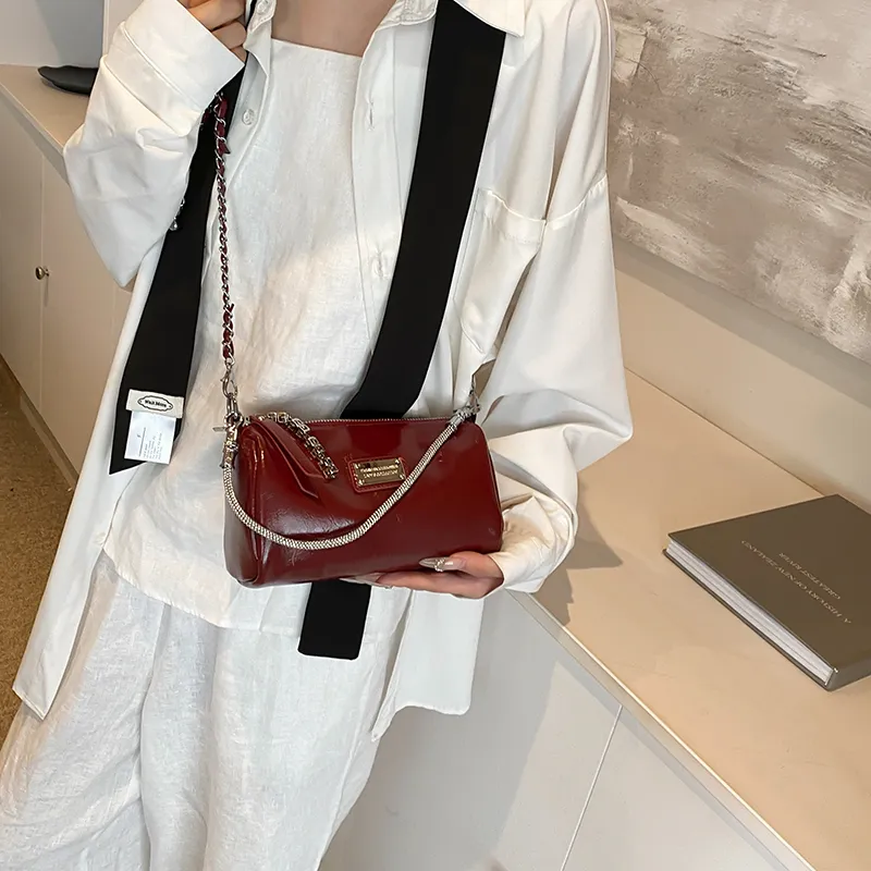 Bansusu PU Shoulder Bag Women's Silver/White/Black/Red-10