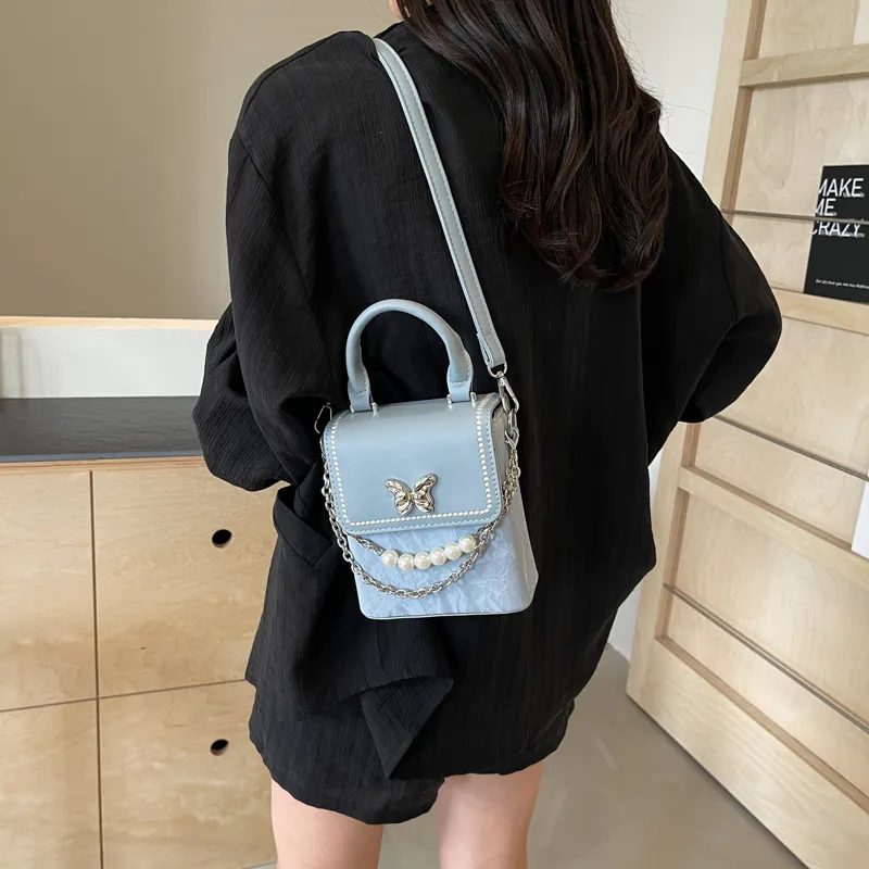 Bansusu Pu Small Square Bag, Shoulder Bag, Crossbody Bag, Handbag Regular Women's Ecru/Silver/Blue/Black/Pink-13
