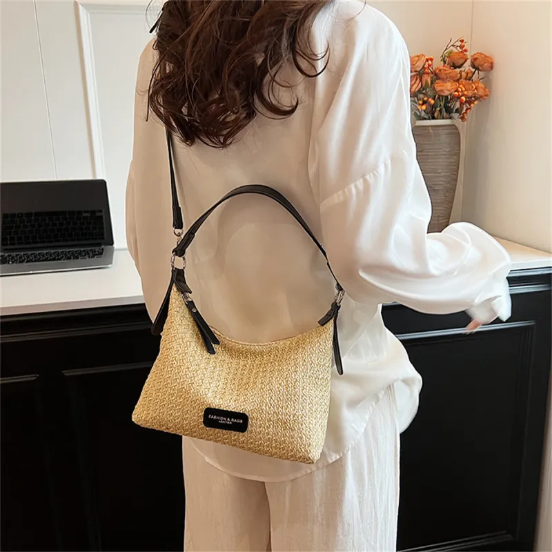 Duoluplo Doron Paul Straw Woven Portable Crossbody Bag, Shoulder Bag Women's Multicolor-18