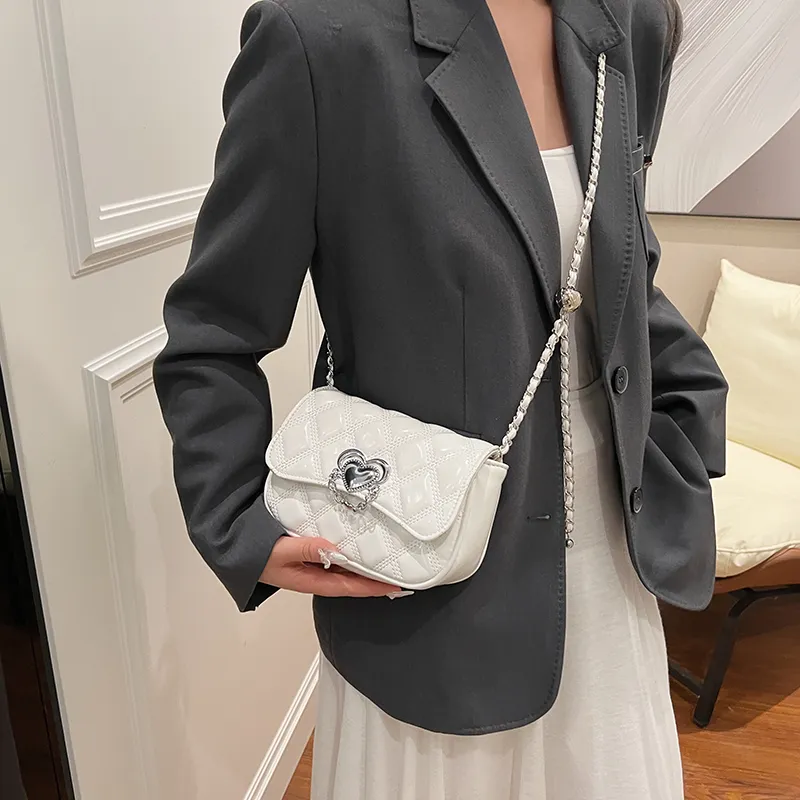 Duoluplo Doron Paul Trendy Versatile Crossbody Bag Regular Women's White/Silver/Black/Burgundy-19