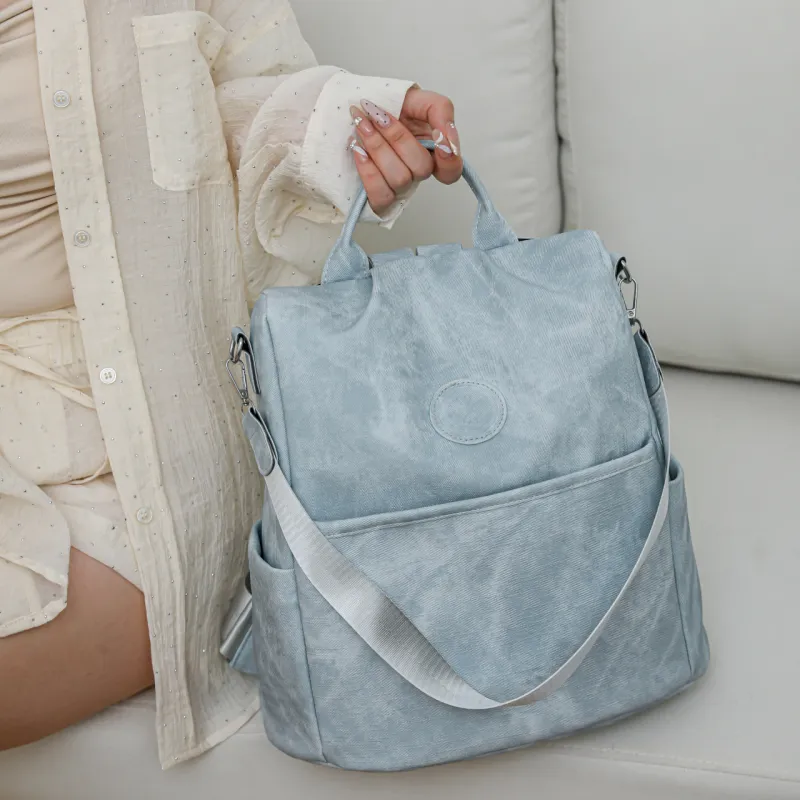 Duoluplo Doron Paul PU Shoulder Bag Backpack Regular Women's Ecru, Blue, Pink, Black, Gray-6