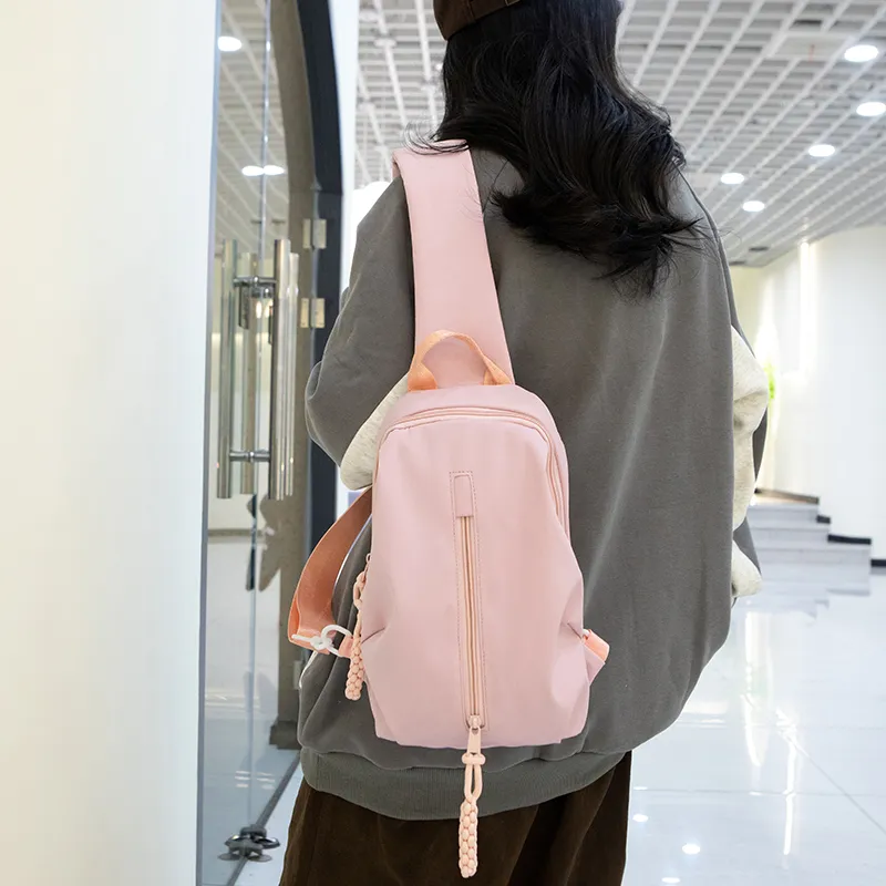 SWIMADE Nylon Shoulder Bag, Crossbody Bag, Sling Bag Regular Women's Ecru/Pink/Light Green/Black-8