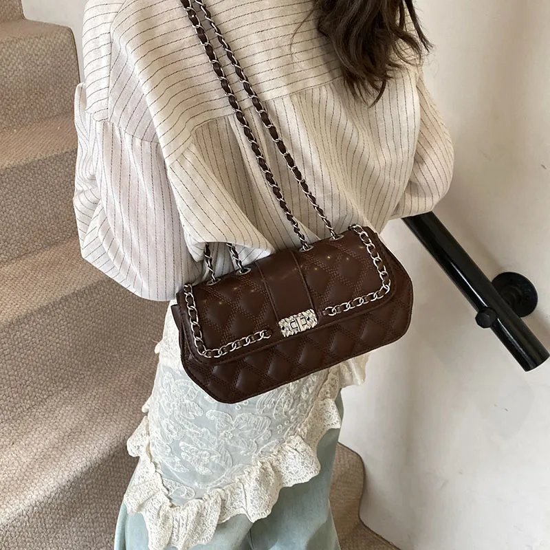 SWIMADE PU Shoulder Bag Women's Ecru/Silver/Black/Coffee-22