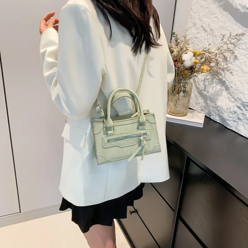 SWIMADE PU One Shoulder Handbag Women's Black/White/Pink/Blue/Green/Silver-18