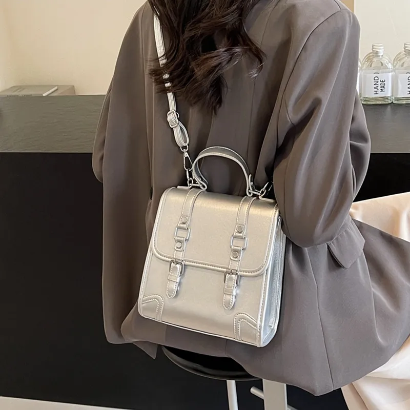 SWIMADE PU Backpack Women's Black/Ecru/Coffee/Brown-56