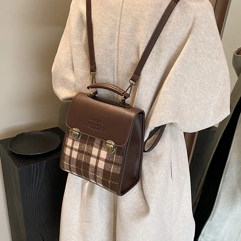 SWIMADE PU Crossbody Bag, Handbag, Backpack Regular Women's Coffee/Brown/Khaki-3