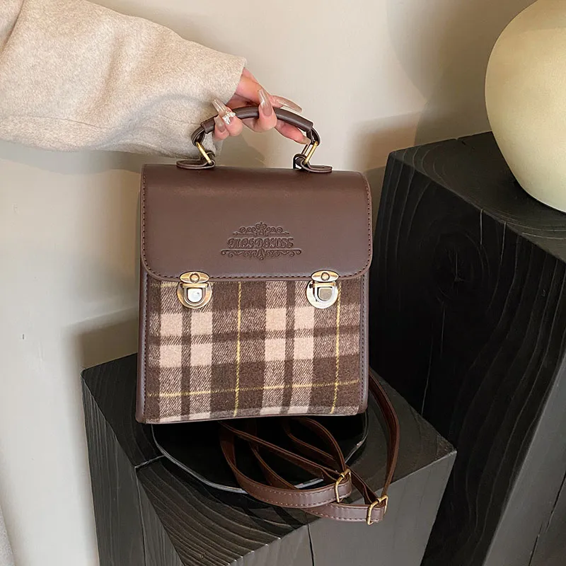 SWIMADE PU Crossbody Bag, Handbag, Backpack Regular Women's Coffee/Brown/Khaki-2