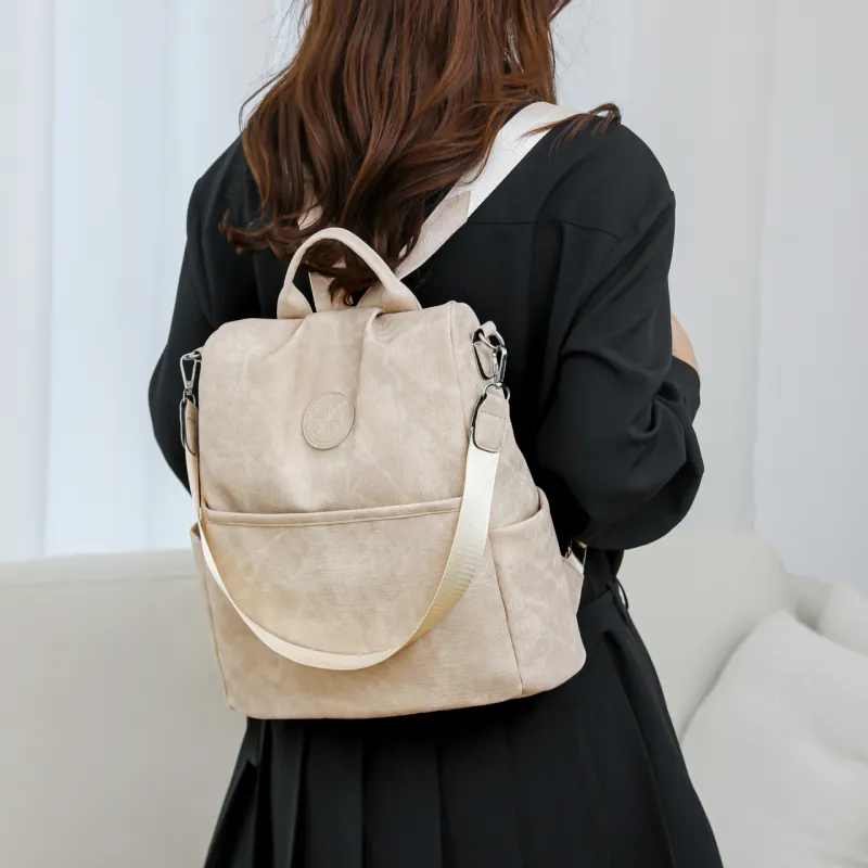 Duoluplo Doron Paul PU Shoulder Bag Backpack Regular Women's Ecru, Blue, Pink, Black, Gray-2