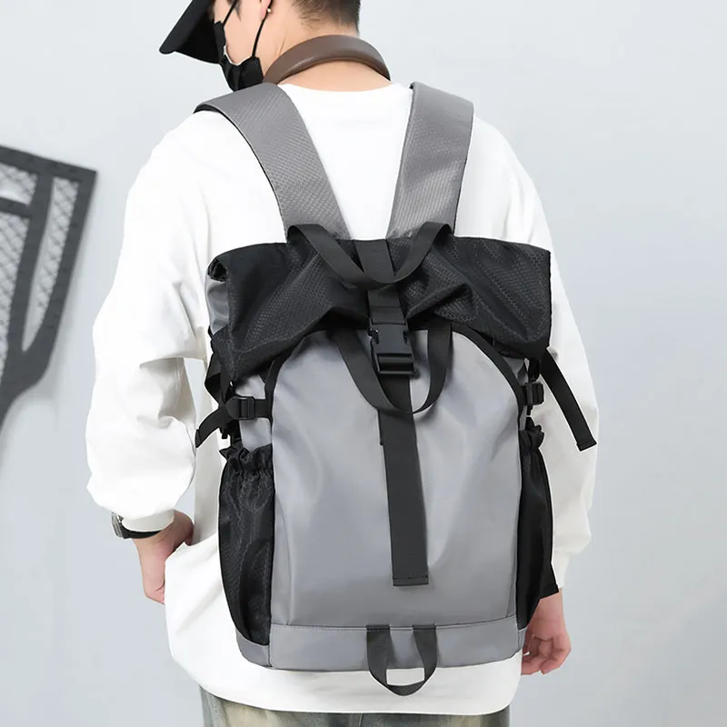 SWIMADE Waterproof Fabric Backpack Regular Unisex Light Gray/Dark Gray/Black-1