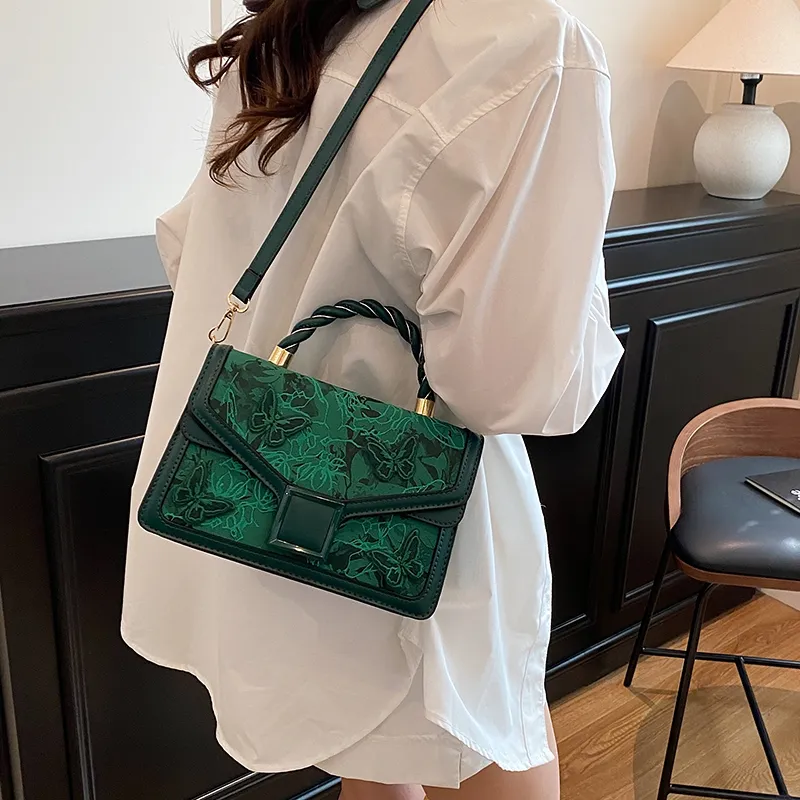 SWIMADE PU Handbag Women's White/Black/Pink/Red/Green-26