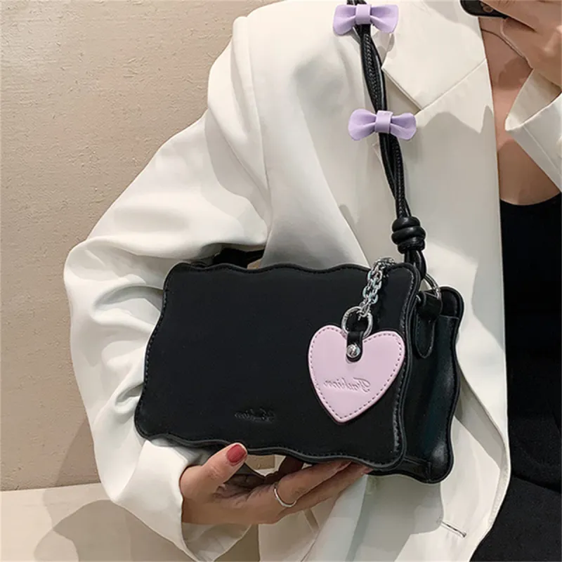 Duoluplo Doron Paul PU Shoulder Bag Women's Black/Purple/Brown/Green-2