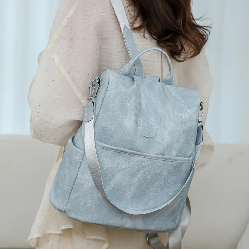 Duoluplo Doron Paul PU Shoulder Bag Backpack Regular Women's Ecru, Blue, Pink, Black, Gray-4