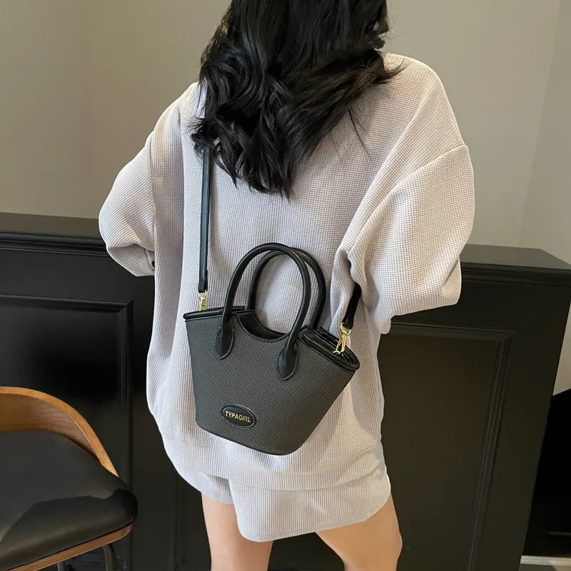 SWIMADE PU Handbag Women's Beige/Black/Black & Beige/Black & Gray-2