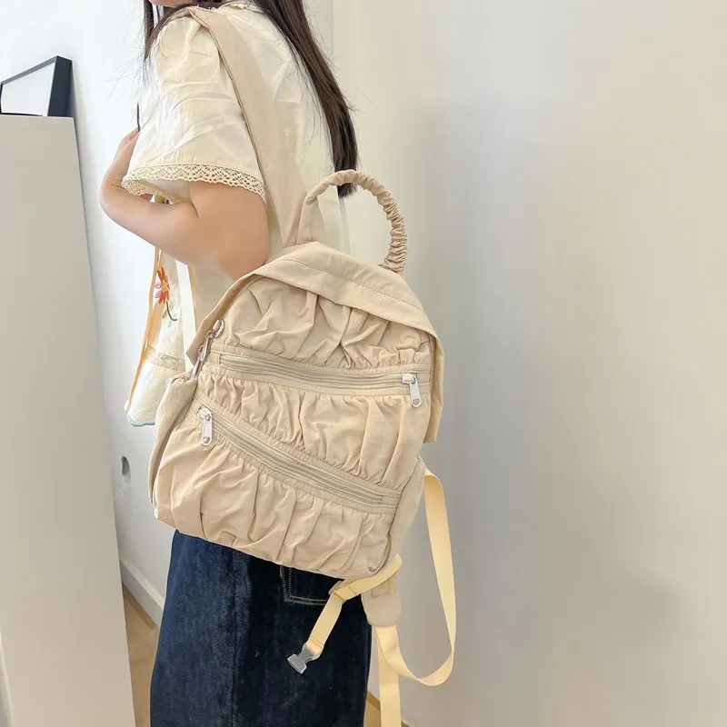 SWIMADE Composite Cloth Backpack Regular Women's Blue/Pink/Beige-14