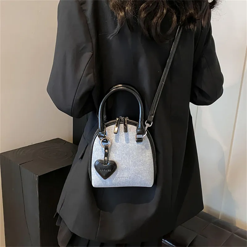 Duoluplo Doron Paul PU Dome Bag, Shoulder Bag, Crossbody Bag, Handbag Women's Denim Black/Denim Silver/Denim Brown-6