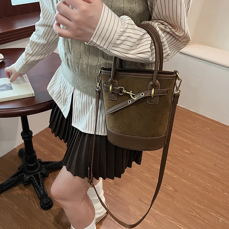 SWIMADE PU With Suede Shoulder Bag, Crossbody Bag, Handbag Regular Women's Black/Burgundy/Coffee/Brown-17