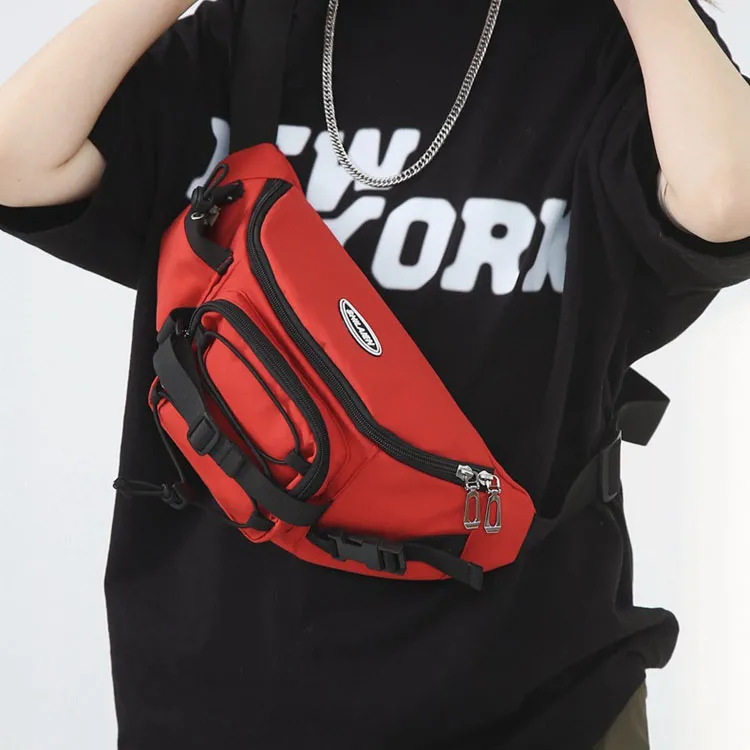 Duoluplo Doron Paul Nylon Fanny Pack Regular Unisex Black/Red/White-5