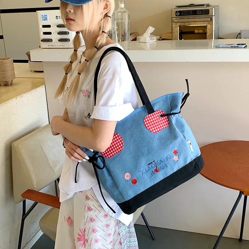 Duoluplo Doron Paul Canvas Bag, Shoulder Bag Women's Blue-4