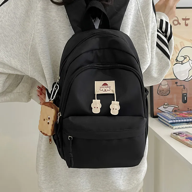 SWIMADE Nylon Backpack Regular Unisex Solid Color-13
