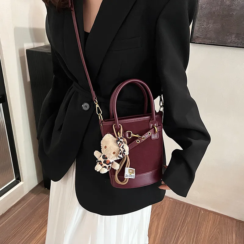 SWIMADE PU With Suede Shoulder Bag, Crossbody Bag, Handbag Regular Women's Black/Burgundy/Coffee/Brown-28